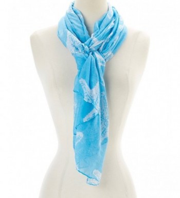 Amtal Women Starfish Design Lightweight Breezy Oblong Summer Beach Scarf - C311GCFPBNP