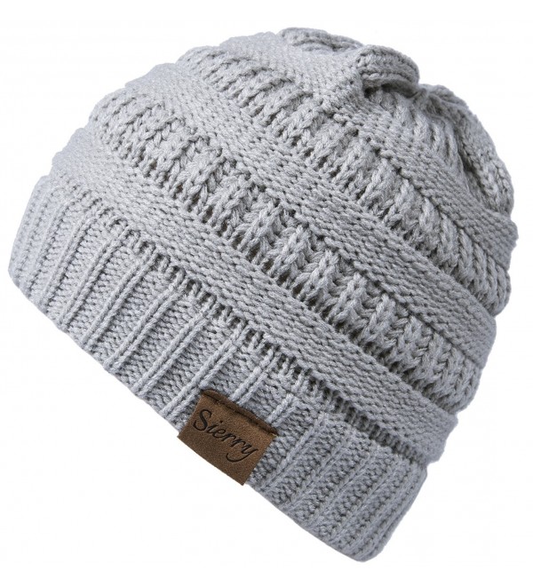 Soft Stretch Cable Knit Beanie- Warm Solid Ribbed Beanie Hats Unisex ...