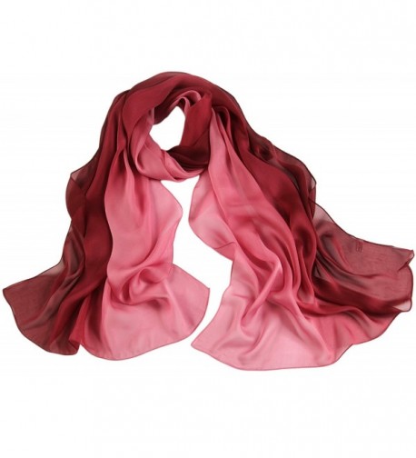 Ayli Women's Mulberry Silk Scarf Long Shawl Wrap Various Style - Purple Red Shades - C61299O7A0B