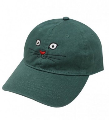 City Hunter C104 Cat Face Cotton Baseball Caps 18 Colors - Hunter Green - CP17Z5H6E52