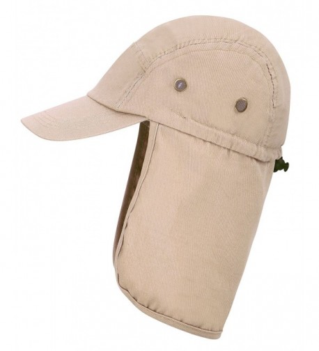 EPYA Outdoors UV Sun Protective Full Coverage Safari Hat w/Neck Flap - Khaki - CI180IST7H2