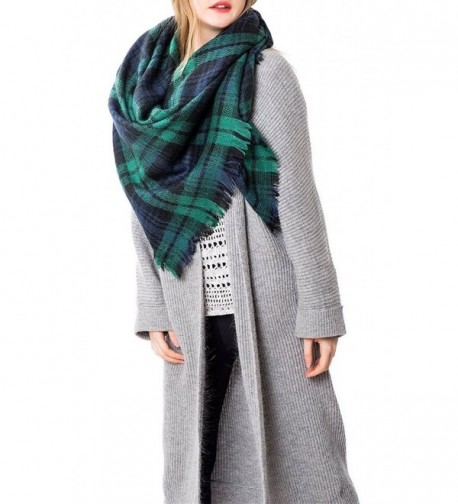 Zando Womens Stylish Blanket Tartan - Green - CR12LMALXRL