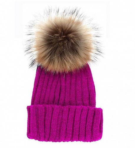 GuoMan Womens Winter Raccoon Beanie in Women's Skullies & Beanies