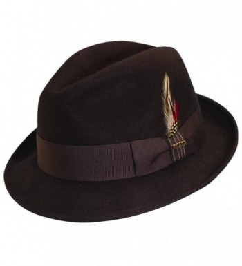 Scala Crushable Water Repellent Wool Felt Fedora Hat - Chocolate - CI11O5MUTEN