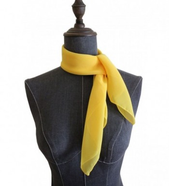 Chiffon Square Scarf Blend Neckerchief - Yellow - C912O1ZIXTW