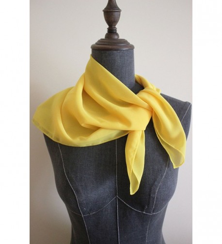 Solid Chiffon Square Neckerchief Yellow