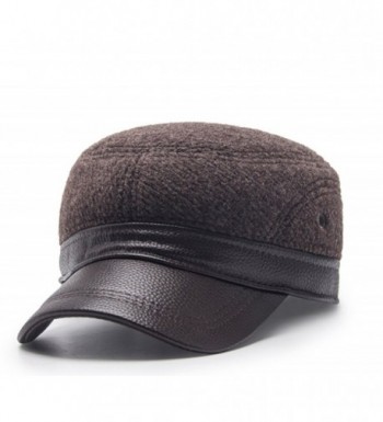 Scott Edward Warm Winter Cap Dome Hat Baseball Cap With Ear Flaps For Men - Coffee - CF187LIHHOY