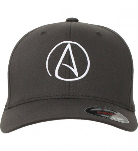 Atheist Centered Symbol Flexfit Baseball Hat - Grey - CJ11L1RO5HH