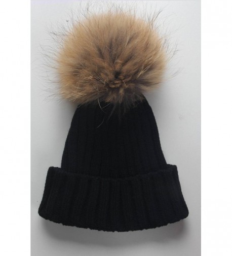 Gellwhu Winter Detachable Raccoon Beanie in Women's Skullies & Beanies