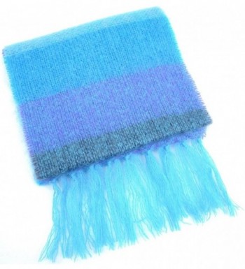 Luxury Mohair Scarf. 200cm x 25cm. Made in Ireland. Blue. - CY11092W3BF