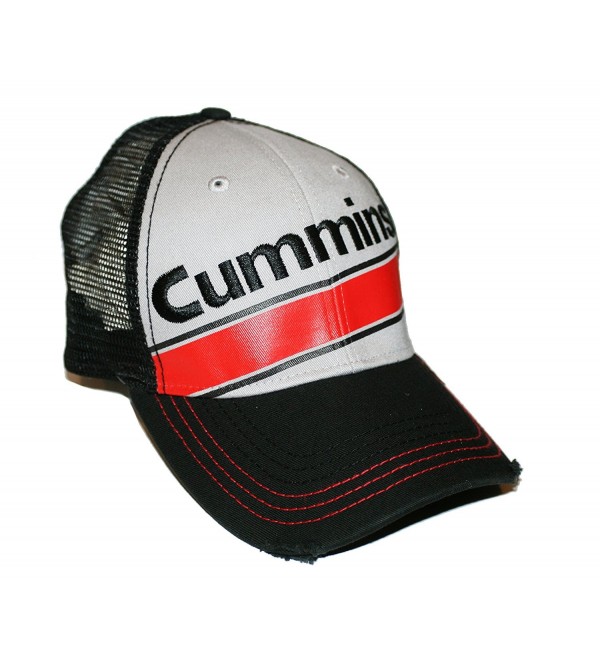 Cummins Diesel Engines Frayed Worn Look Trucker Mesh Cap - C317XDA8HYH