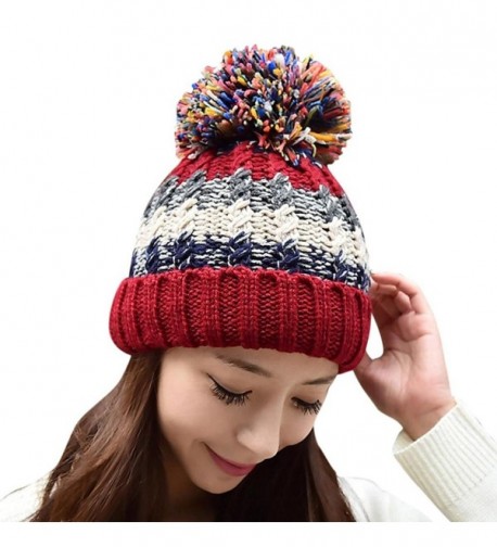 Deamyth 1PC Fashion Women Lady Girls Warm Knitted Hats Cap - Red - C3189TCL3X9