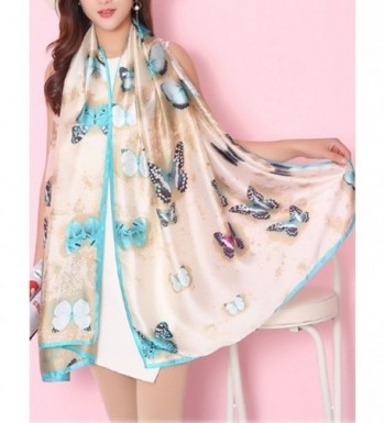 Lujuny Print Butterfly Silk Summer in Fashion Scarves