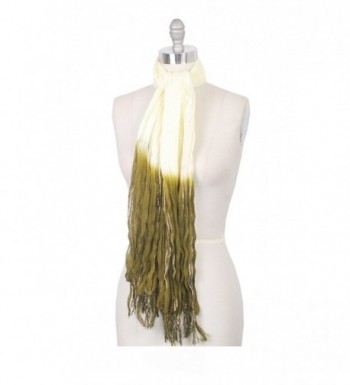Amtal Women Two Color Tie & Dye Lurex Ombre Oblong Soft Casual Scarf w/ Tassels - White - CQ12O45ODE6