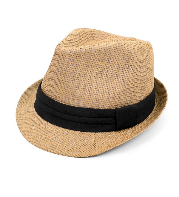 Classic Style Fashion Fedora with Black Band - Camel - CU17YHO2U4U