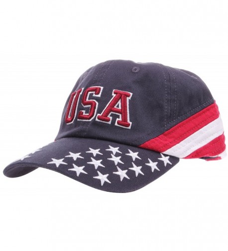 Enimay 4th Of July Hats Men's Women's American Patriotic Red White Blue Baseball Cap Hat - Flag 7642c - CB1820XA76K
