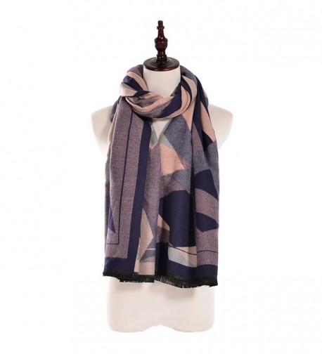 Scarfs for Women-Warm Square Scraves Wraps Shawls with Oil Painting Color Print - Purple - C4188E45OST