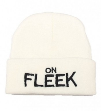 XY Fancy Embroidery On Fleek Beanie Hat Winter Warm Knitted Hip Hop Ski Caps for Man And Women - White - CF12MZKG10M