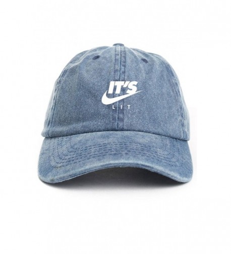 It's Lit Swoosh Denim Unstructured Dad Hat - CT12O3J418F