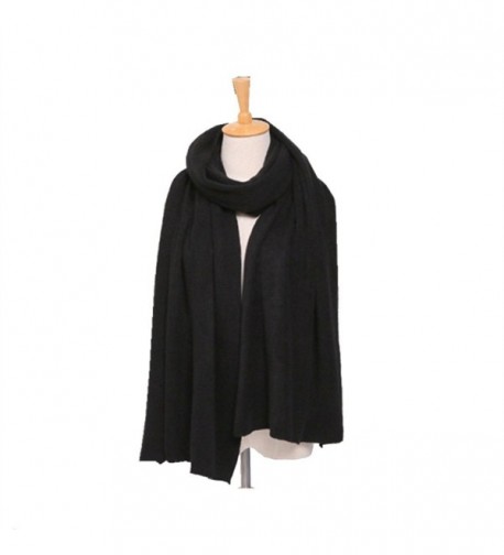 Women's Warm Long Soft Blanket Scarf Solid Pure Color Warm Shawl Scarf - 1 - C8188O4HTAE