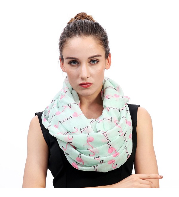 Lina & Lily Flamingo Print Women's Infinity Loop Scarf - CK11YQTJT2N