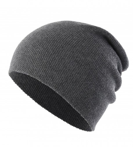 Unisex Mens Slouchy Long Beanie Thin Knit Beanie Hat Winter Skull Cap ...