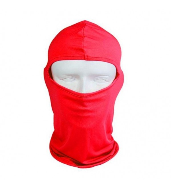 QueenTek UV Protective Motorcycle Balaclava Full Face Mask - Red - CX11G4XWKQ1