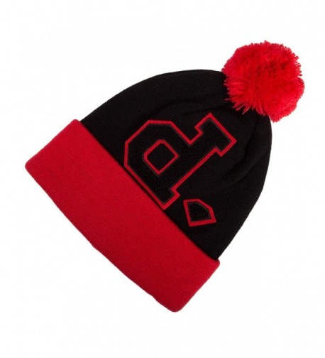 Diamond Supply Co UN-POLO POM Red Black One Size Cap Knit Beanie - CJ11HWJO29J