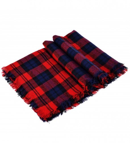 Luxina Large Tartan Scarf Plaid Blanket Shawl Winter Warm Pashmina for Women - E:red - CL12MDISOYR
