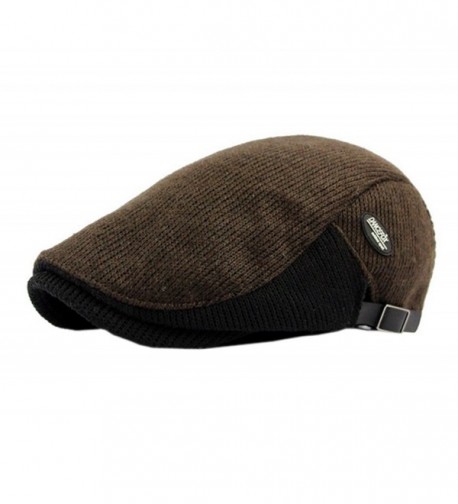 YueLian Men's Woolen Outdoor Use Fishing Hunting Vintage Newsboy Ivy Cap - Khaki - CE12N171HR9