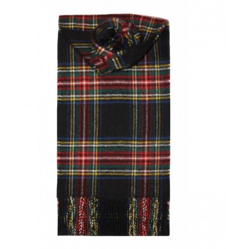 Lochcarron Black Stewart Tartan Lambswool Scarf - CQ115X2R4JH