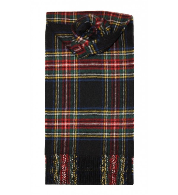 Lochcarron Black Stewart Tartan Lambswool Scarf - CQ115X2R4JH