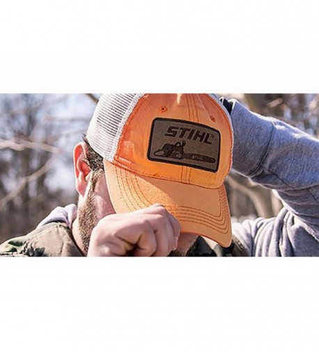 STIHL Mens OSFA Orange White in Men's Baseball Caps