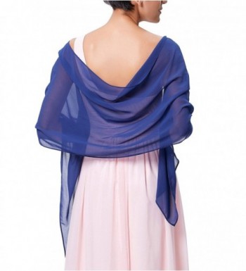 Charming Soft Chiffon Bridal Evening Party Scarves Shawls for Special Occasion - Royal Blue - CE188RDG4WU