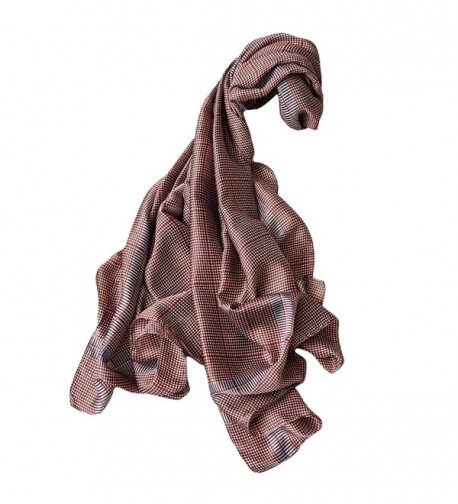 GERINLY Silk-Like Wrap Shawl Sexy Bikini Cover UPS Womens Travel Scarf - Red Brown - CM18C3YHL58