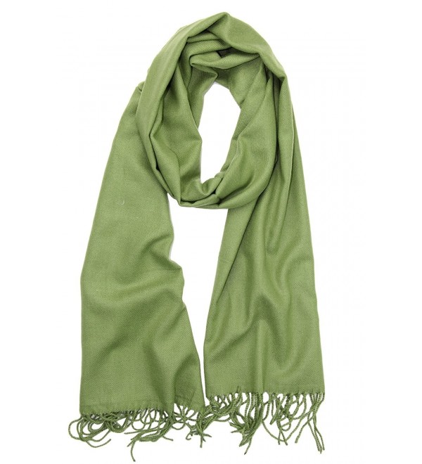 Soft & Warm Solid Color Cashmere Feel Winter Scarf Unisex Moss Green ...