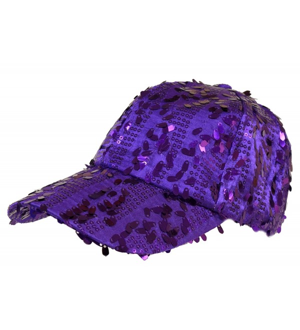 Purple Dangle Sequin Cap/ Red Hat Ladies - CX113ZDU2D1