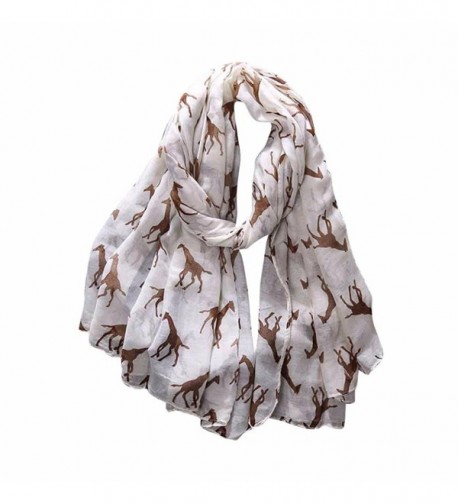 Iusun Women Ladies Giraffe Pattern Long Scarf Warm Soft Wrap Shawl - Beige - CB12O89GF4F