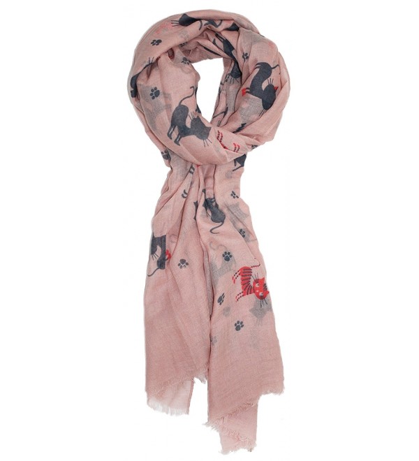 Ted and Jack - Krazy Kittens Allover Print Scarf - Rose - CZ12F3YAI0Z