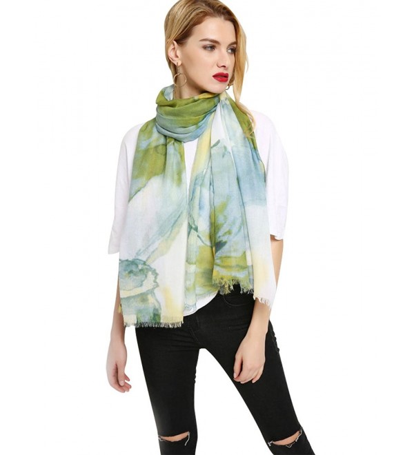 Wrap Scarf Summer Womens Fashion Flowers Shawls For Travel Green ...