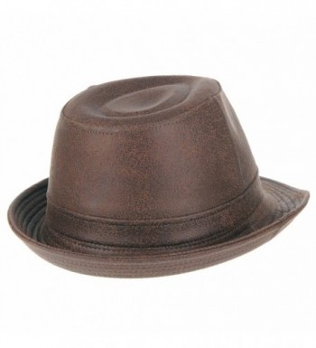 WITHMOONS Indiana Leather Fedora LD3278 in Men's Fedoras