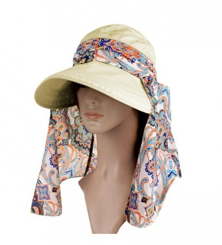 VBIGER Visor Hats Wide Brim Cap UV Protection Summer Sun Hats For Women - Beige - CC12FZCY0CX