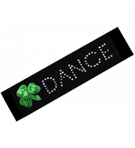 Funny Girl Designs IRISH DANCE Sequin Rhinestone Cotton Stretch Headband - CR11IAM8FIF