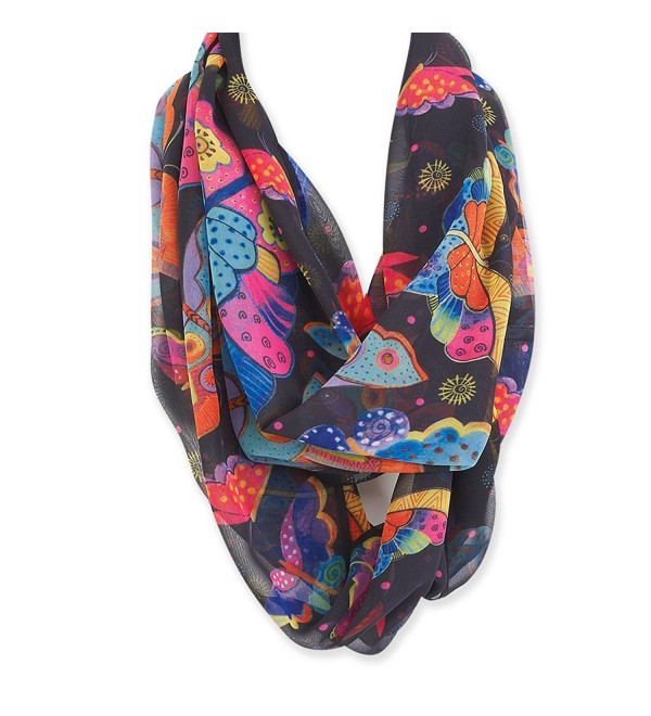 Laurel Burch Artistic Infinity Scarf Collection - Black - C7187DNCHHA