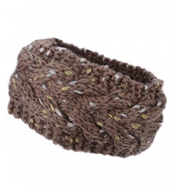 Flammi Women's Chunky Cable Knit Headband Head Wrap Ear Warmer - Khaki - CE12MSKPAHX