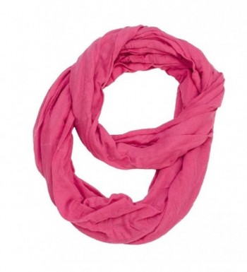 Solid Color Jersey Fabric Infinity Scarf - Pink - CH11HUXGJ5R