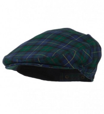 Men's Wool Blend Plaid Ivy Cap - Green - CW11NY3435P