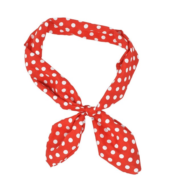 Lux Accessories Red White Polka Dot Tie Headband Head Band - C911V2MAYON