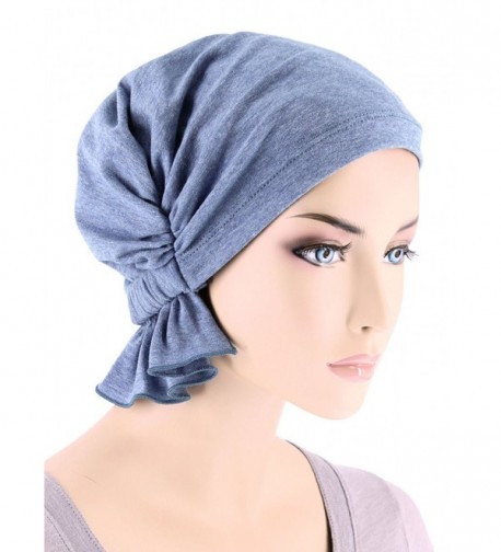 Turban Plus The Abbey Cap in Cotton Knit Chemo Caps Cancer Hats for Women - 07- Light Denim (Cotton Knit) - C217Z3M7H09