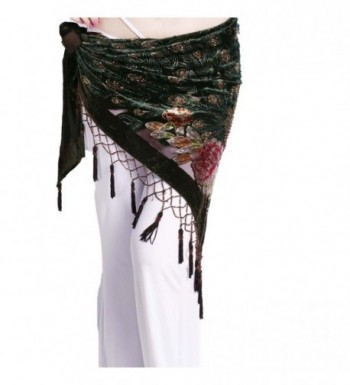 ZLTdream Women's Belly Dance Trangular Hip Scarf Grade Velvet - Coffee - CG11KPCWJGN